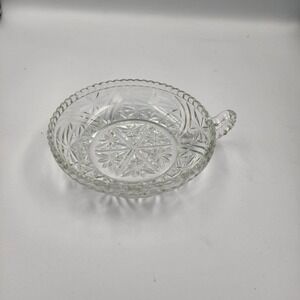 Vintage 1950s Anchor Hocking Clear Glass Stars‎ and Bars 7" Nappy Bowl